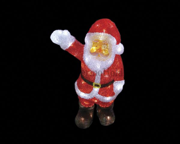 Акриловая светодиодная фигура "Санта Клаус приветствует" 30 см, 40 светодиодов, IP44 понижающий тран