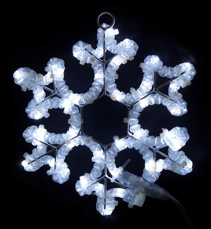 Мотив Снежинка из светодиодного дюралайта Белая, 30х25.5см  LED-XM-(FR)-2D-CK003-A-W (FS-00-00000319)