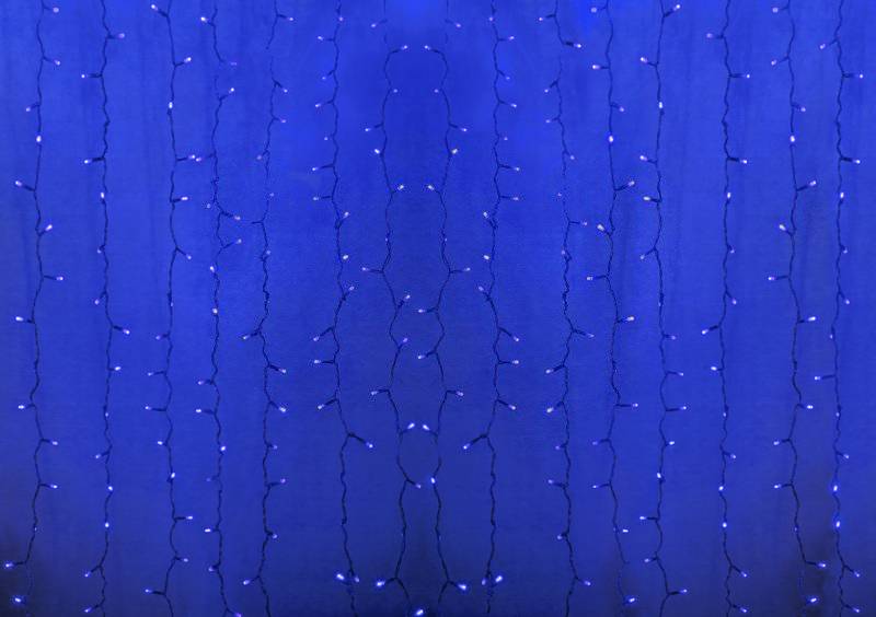Гирлянда "Светодиодный Дождь"  2x0,8м, прозрачный провод, 230 В, диоды Синие, 160 LED