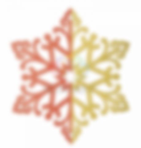Елочная фигура "Снежинка сказочная"  40 см, цвет красный/золотой, упаковка 6 шт