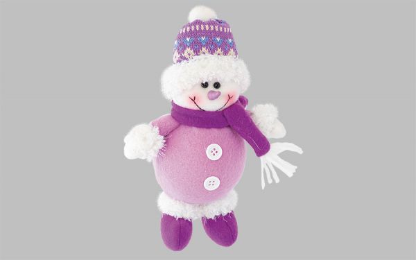 Мягкая игрушка "Снеговик подвесной в шапочке"