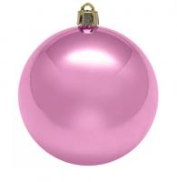 Новогодняя игрушка «Шар» глянцевый диаметр 200 мм розовый