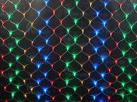 Светодиодная сетка Rich LED 2*3 м, мульти (красный, зеленый,розовый, синий),384 LED, 220 B, прозрачный провод.