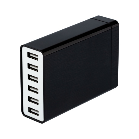 Изображение Сетевое зарядное устройство REXANT 6хUSB, 1000mA, черное  интернет магазин Иватек ivatec.ru
