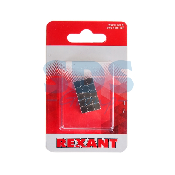 Неодимовый магнит куб 5х5х5мм сцепление 0,95 кг (упаковка 16 шт) Rexant