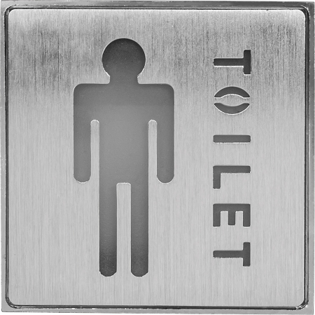 Изображение Аккумуляторная вывеска, EL53 1 LED  AC "Туалет мужской" синий 110*110*20 мм, серебристый  интернет магазин Иватек ivatec.ru