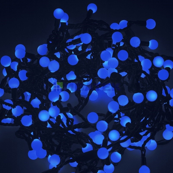 Гирлянда новогодняя "LED - шарики", диаметр 17,5мм  20 м, цвет свечения Синий, 220В, Neon-Night