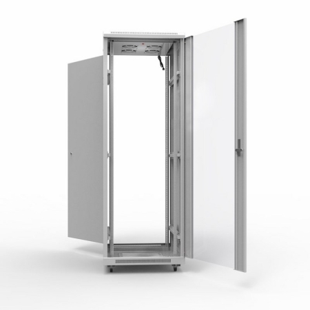Изображение Шкаф напольный 19" серии Standart 47U 600х800мм, передняя дверь стекло, задняя дверь металл, RAL 7035 (состоит из 2 частей) REXANT  интернет магазин Иватек ivatec.ru