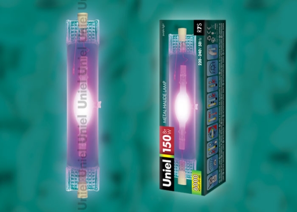 MH-DE-150/PURPLE/R7s Лампа металогалогенная линейная. Цвет пурпурный. Картонная упаковка