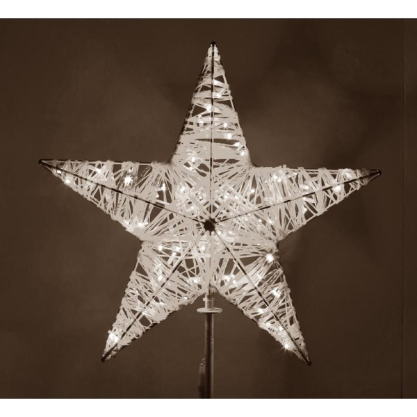 Изображение Верхушка световая из стеклонити Кремлевская для елки 6-12м цвет белый 1м  интернет магазин Иватек ivatec.ru