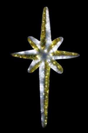 Изображение Фигура "Звезда 8-ми конечная",  LED подсветка  высота 120см, бело-золотая  Neon-Night  интернет магазин Иватек ivatec.ru