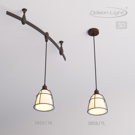Изображение 3806/1A ODL19 256 коричневый/стекло Подвесной светильник для трека E14 1*60W 133х133х1753 LOFIA  интернет магазин Иватек ivatec.ru