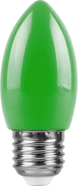 Лампа светодиодная декоративная (для гирлянд), LB-376 (1W) 230V E27 зеленый свеча для белт лайта