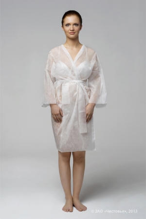 Изображение Халат-кимоно с рукавами Спанлейс Белый , 5 шт/упк , арт.00-813  интернет магазин Иватек ivatec.ru