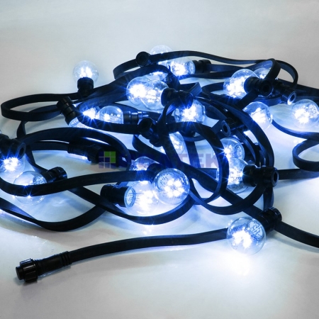 Изображение Гирлянда LED Galaxy Bulb String 10м, черный каучук, 30 ламп*6 LED синие, влагостойкая IP54  интернет магазин Иватек ivatec.ru