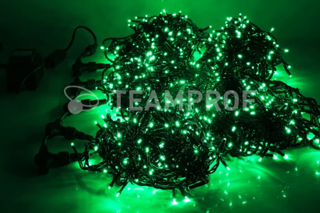 Изображение Светодиодная гирлянда спайдер, 5 нитей по 20м, статика, черный провод, зеленый  интернет магазин Иватек ivatec.ru