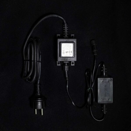 Изображение 05-067 Трансформатор 20W с Выпрямителем для Нитей 24В, до 400 LED, Провод Черный Каучук, IP65  интернет магазин Иватек ivatec.ru