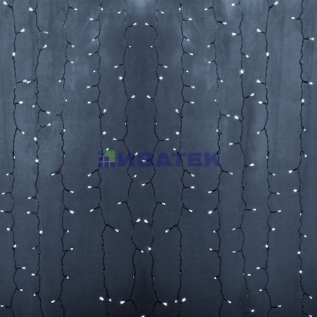 Изображение Гирлянда "Светодиодный Дождь" 2х3м, постоянное свечение, прозрачный провод, 220В, диоды БЕЛЫЕ  интернет магазин Иватек ivatec.ru