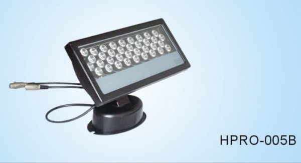 HPRO-005B-G , зеленый, 24 светодиода, 24W, 12V, алюминиевый корпус, 15-30 м освещение, 320*145*215 мм, угол освещения 20-30гр., IP 65, DMX