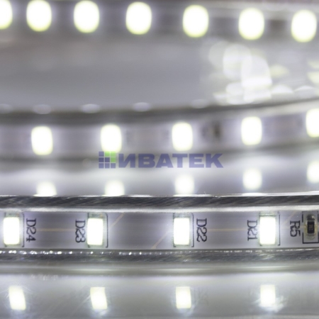 Изображение LED Лента 220В, 6.5x13мм, IP67, SMD 5730, 60 LED/м, Белый, 100м(упак 100м.)  интернет магазин Иватек ivatec.ru