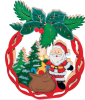 Изображение Деревянная световая фигура 230V, LT084 "Новогодний шар с Санта-Клаусом",1 лампа накаливания,22*5*28см,IP20  интернет магазин Иватек ivatec.ru