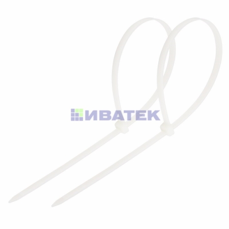 Изображение Хомут-стяжка нейлоновая REXANT 250x3,6 мм, белая, 25 шт/пак  уп 10пак  интернет магазин Иватек ivatec.ru