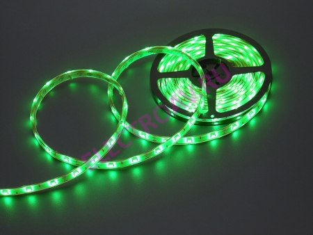 Изображение FLEX-SWP5150В-G Гибкая LED влагозащищенная полоса на белой основе, цвет зеленый, 30 SMD5050,  5м/12mm,12V, 7.2W/M, IP67  интернет магазин Иватек ivatec.ru