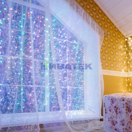 Изображение Гирлянда "Светодиодный Дождь"  2,5x2 м, свечение с динамикой, прозрачный провод, 230 В, диоды МУЛЬТИКОЛОР  интернет магазин Иватек ivatec.ru