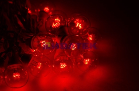 Изображение Гирлянда LED Galaxy Bulb String 10м, черный каучук, 30 ламп*6 LED красные, влагостойкая IP54  интернет магазин Иватек ivatec.ru