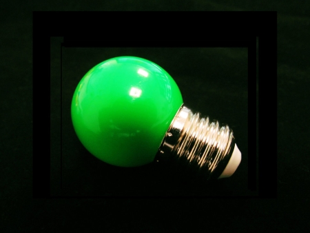 Изображение LED лампа - шарик с цоколем E27, 45 мм, (5 светодиодов), матовые, зеленый LED G45 220V-240V Green (FS-00-00001068)  интернет магазин Иватек ivatec.ru