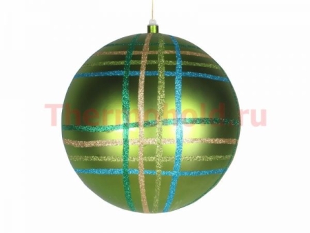 Изображение Елочная фигура "Шар в клетку" 30 см, цвет зеленый мульти  интернет магазин Иватек ivatec.ru