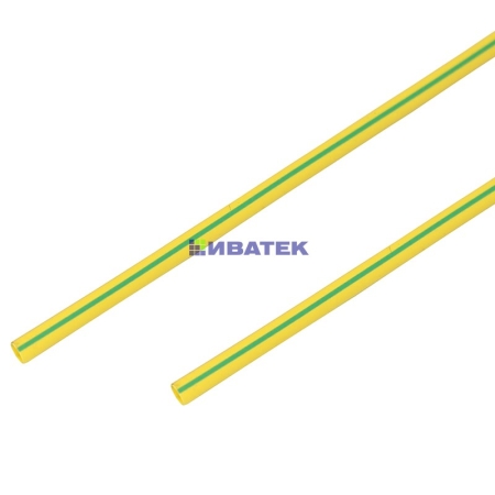 Изображение Термоусадочная трубка 4,0/2,0 мм, желто-зеленая, упаковка 50 шт. по 1 м PROconnect  интернет магазин Иватек ivatec.ru