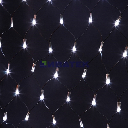 Изображение Гирлянда новогодняя - сеть светодиодная 2,5 х2,5м, свечение с динамикой, черный провод, Белые диоды  интернет магазин Иватек ivatec.ru