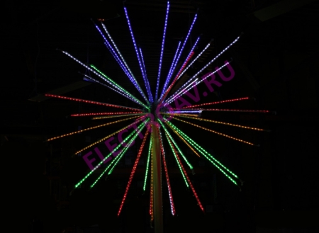 Изображение Фейерверк"Шар" LED-EM-003-М, 240V с контроллером на 12режимов, 5м*5м*5м, 52 луча, Мульти (красный, зеленый,желтый,синий,белый) напряжение 220 Вольт  интернет магазин Иватек ivatec.ru