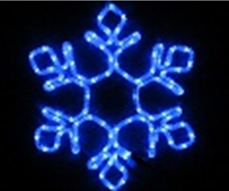 Изображение Мотив Снежинка из светодиодного дюралайта Синяя 79х69см,LED-XM(FR)-2D-CK022-B-30'' (FS-001122)  интернет магазин Иватек ivatec.ru