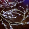 Изображение 11-026, Светодиодная композиция "Ветка с листьями", прозрачные листья, длина 3 метра, 220V, белый  интернет магазин Иватек ivatec.ru