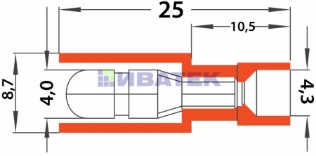 Изображение Разъем штекерный полностью изолированный штекер 4 мм 0.5-1.5 мм² (РШПи-п 1.5-4/РШИп 1,25-4) красный REXANT уп 100шт  интернет магазин Иватек ivatec.ru
