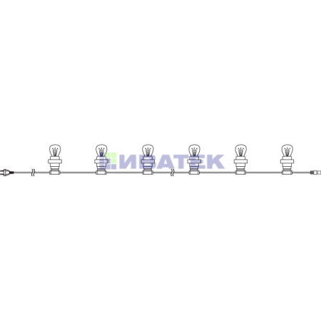 Изображение Гирлянда LED Galaxy Bulb String 10м, белый каучук, 30 ламп*6 LED мульти, влагостойкая IP54  интернет магазин Иватек ivatec.ru