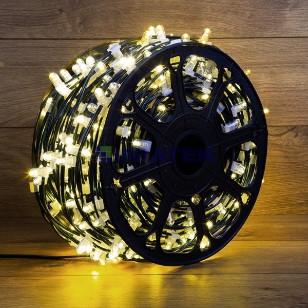 Гирлянда "LED Clip Light" 12V  шаг 150 мм, цвет диодов ТЕПЛЫЙ БЕЛЫЙ, Flashing (Белый)(упак 100м)