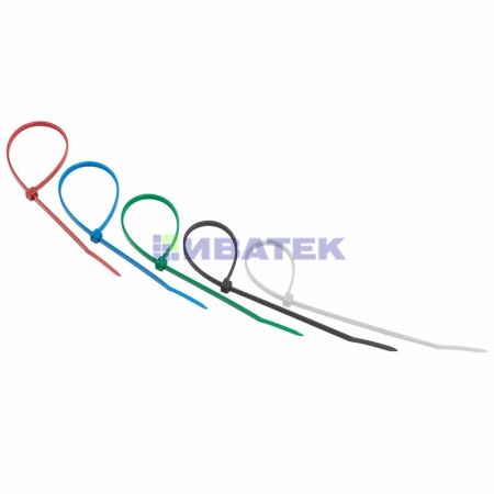 Изображение Хомут-стяжка нейлоновая REXANT 250x3,6 мм, цветная,  25 шт/пак,  уп 10пак  интернет магазин Иватек ivatec.ru