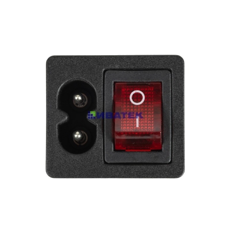 Изображение Выключатель клавишный 250 V 6 А (4с) ON-OFF красный с подсветкой и штекером C8 2PIN  REXANT (уп 10шт)  интернет магазин Иватек ivatec.ru