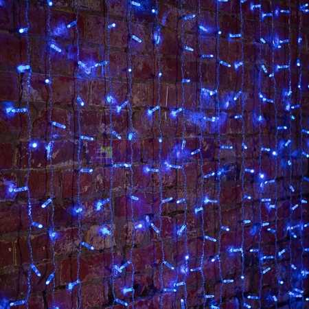 Изображение Гирлянда "Светодиодный Дождь" 2х1,5м, постоянное свечение, прозрачный провод, 220В, диоды СИНИЕ  интернет магазин Иватек ivatec.ru