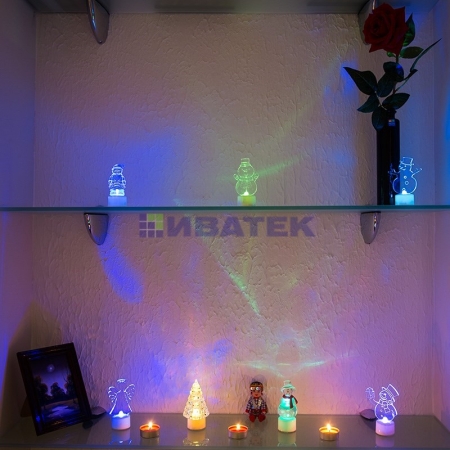 Изображение Фигура светодиодная на подставке "Снеговик с шарфом 2D", RGB  интернет магазин Иватек ivatec.ru