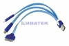 Изображение USB 3 в 1 кабель Lightning/30pin/micro USB/PVC/flat/blue/0,15m/REXANT  интернет магазин Иватек ivatec.ru