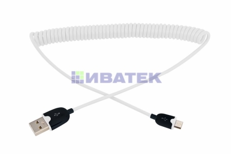 Изображение USB кабель универсальный microUSB шнур витой 1 м белый REXANT  интернет магазин Иватек ivatec.ru