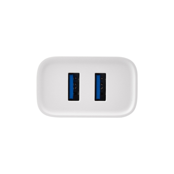Изображение Сетевое зарядное устройство для iPhone/iPad REXANT 2 x USB, 5V, 2.4 A, белое  интернет магазин Иватек ivatec.ru