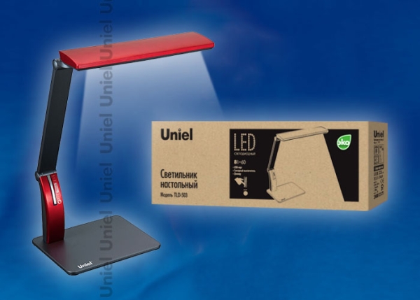 TLD-503 Red/Светильник настольный LED/546Lm/5000K/USB порт/С димером/Цвет-красный
