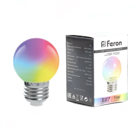 Изображение Лампа светодиодная,  (3W) 230V E27 RGB G60, LB-371 матовый быстрая смена цвета  интернет магазин Иватек ivatec.ru