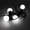 Изображение Светодиодная гирлянда с матовыми лампами G50, 10м, 140 светодиодов SMD283 LED-2BLR-G50-20-10M-240V-W/BL, свет белый/пр.черный,  28W, соединяемая  интернет магазин Иватек ivatec.ru