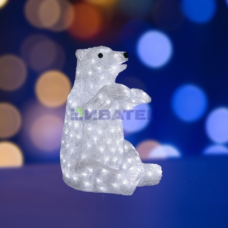 Изображение Акриловая светодиодная фигура "Белый медведь" 36х41х53 см, 200 светодиодов, IP44, понижающий трансфо  интернет магазин Иватек ivatec.ru